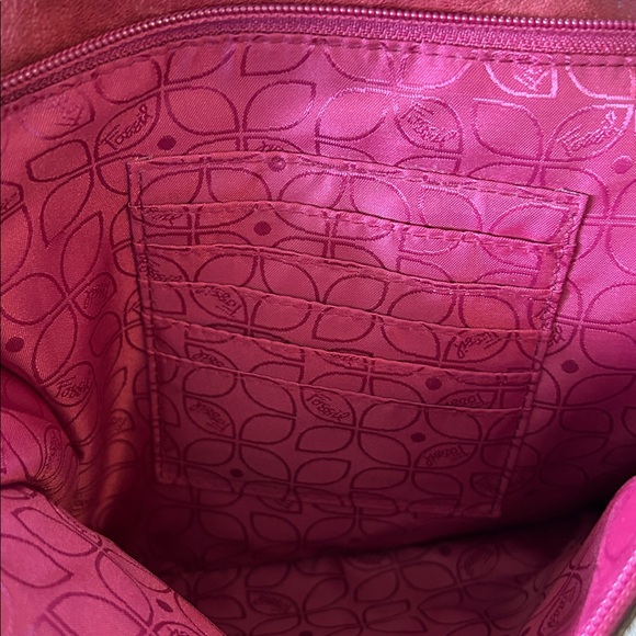 FOSSIL RYDER RED SATCHEL NEW AMERICA CLASSIC 1954 PEBBLED LEATHER CROSSBODY BAG - Picture 6 of 14